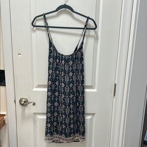 Hollister Navy and Pink Patterned Dress